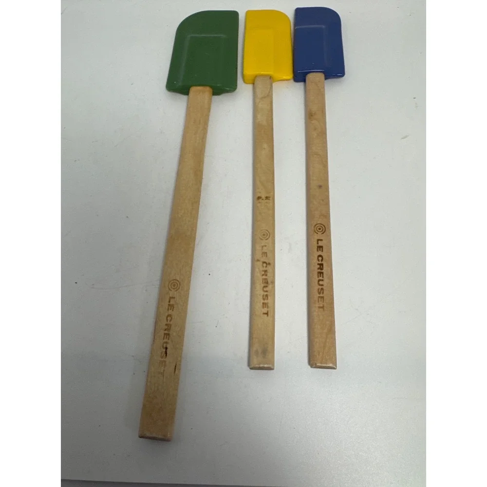 Le Creuset Spatula Set Unisex OS Multicolor Good Silicone Wood 3pc Kitchen Tools